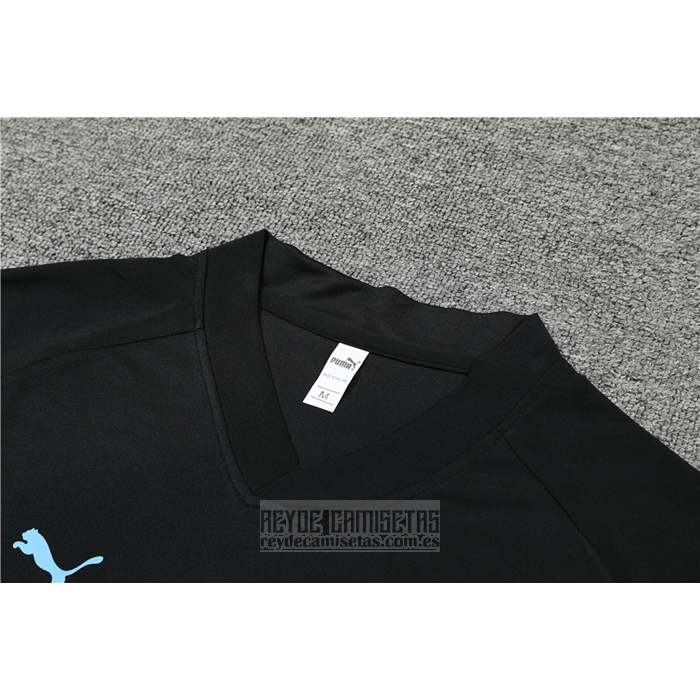 Chandal del Olympique Marsella Manga Corta 2022-2023 Negro - Pantalon Corto